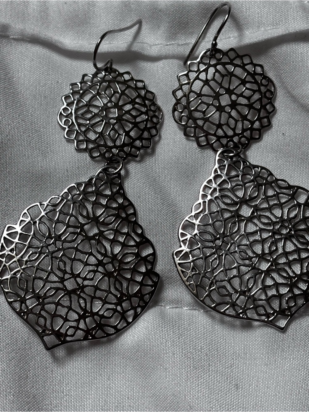NWOT/ Packaging Filigree 3” Drop Earrings – Silver Tone Women’s Jewelry